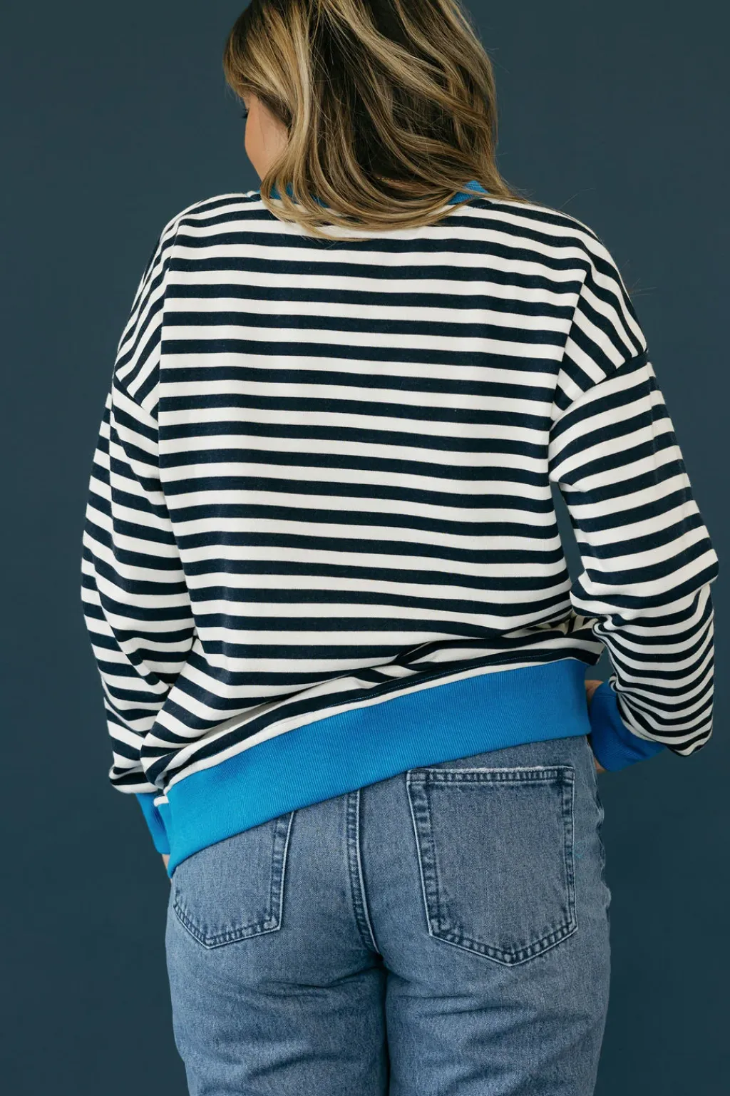 Hem & Thread Long Sleeve<Hale Top-Navy Stripe