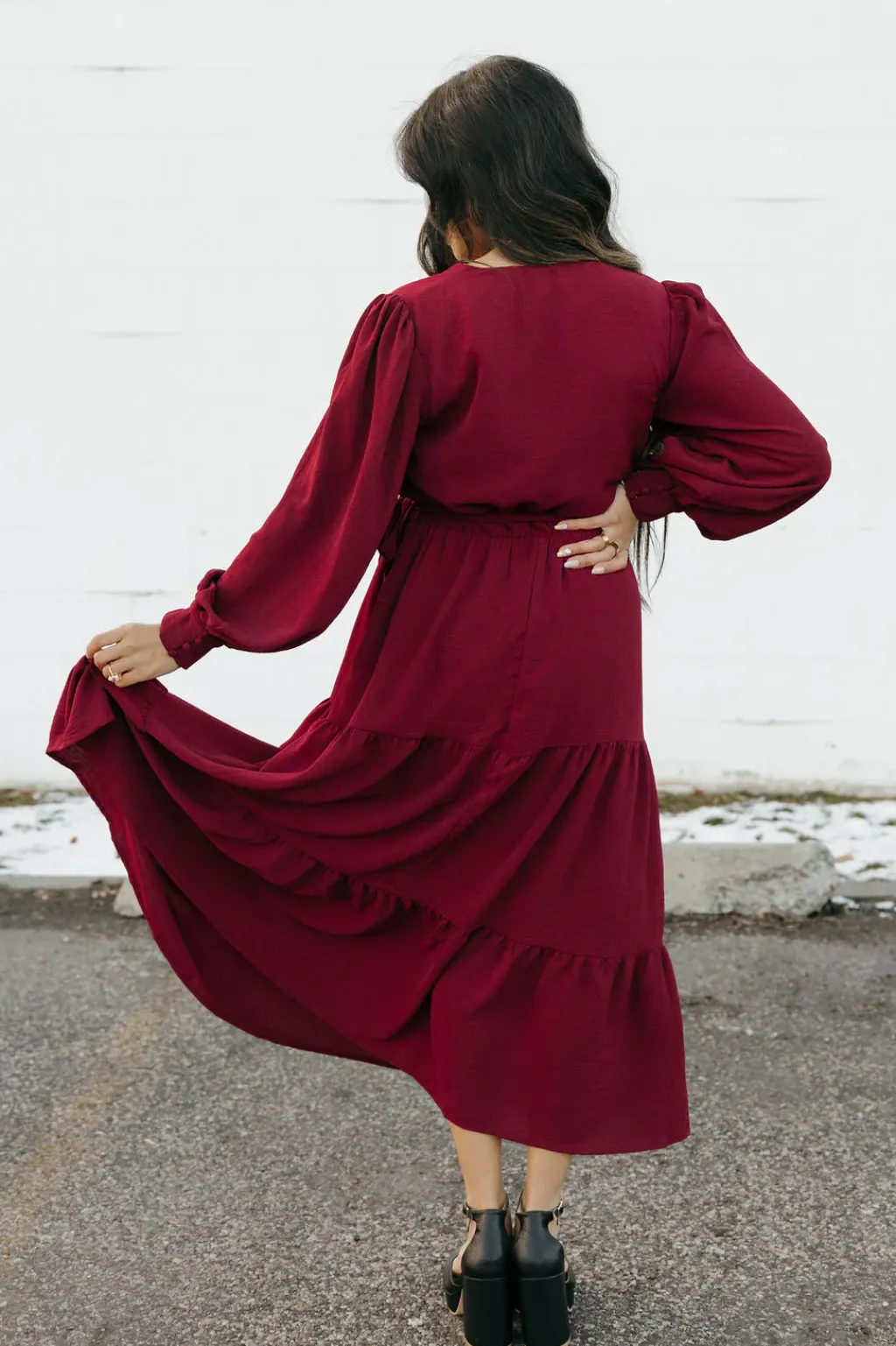 In February Nursing Friendly|Bridesmaid's Dresses<Harlen Dress-Burgundy