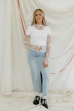 Sweet Generis Tops|Long Sleeve<Heartbeat Top-Off
