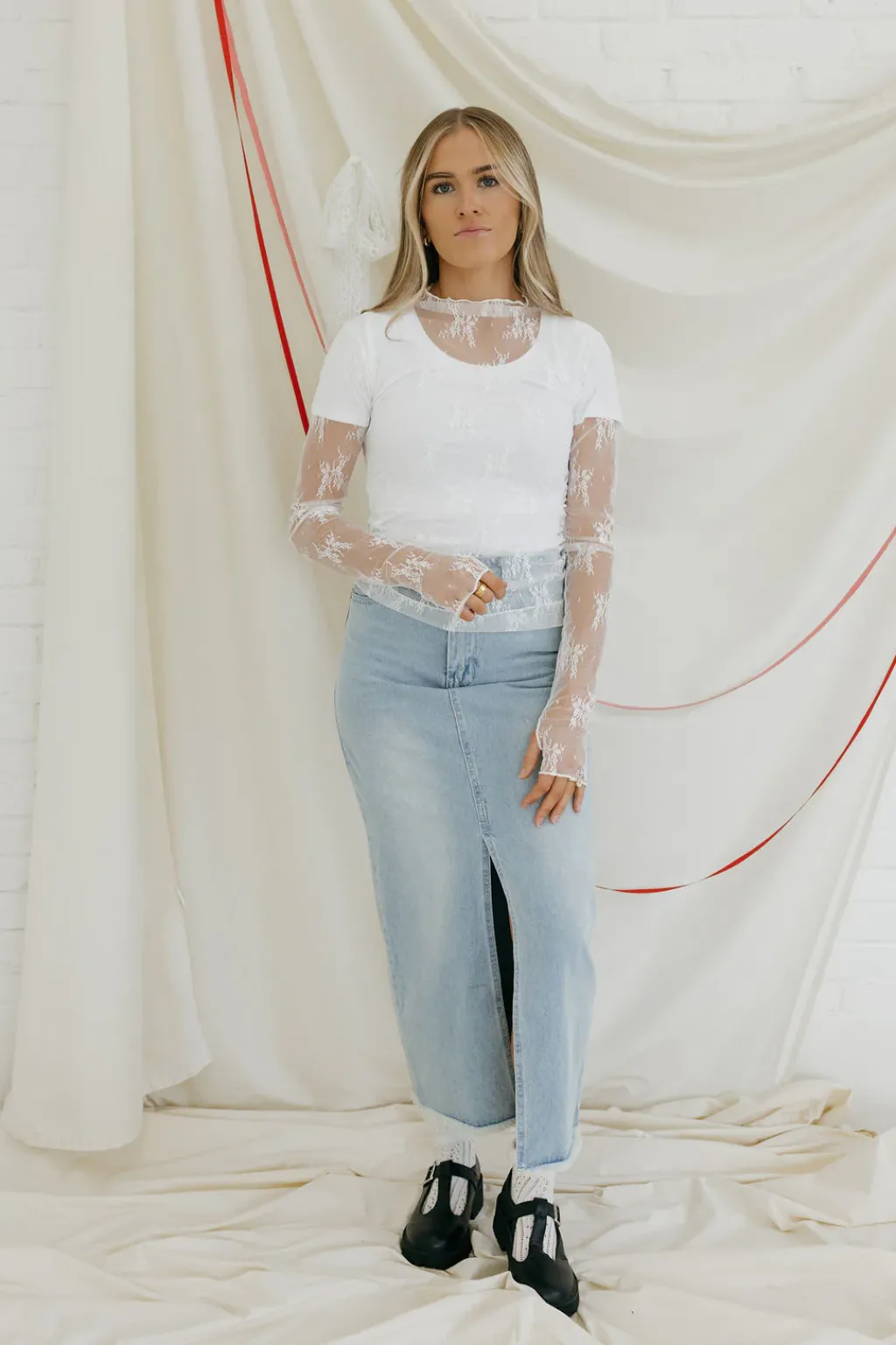 Sweet Generis Tops|Long Sleeve<Heartbeat Top-Off