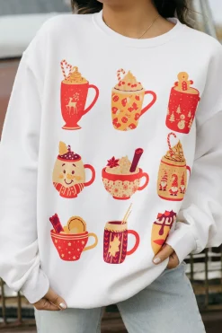 Sweet Claire Tops|Pullovers<Hot Chocolate Pullover-Cream