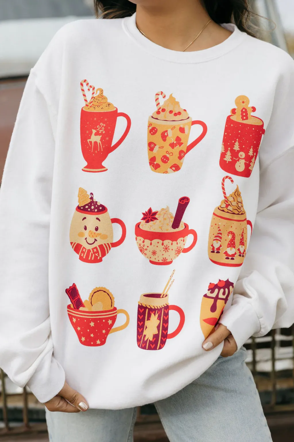 Sweet Claire Tops|Pullovers<Hot Chocolate Pullover-Cream