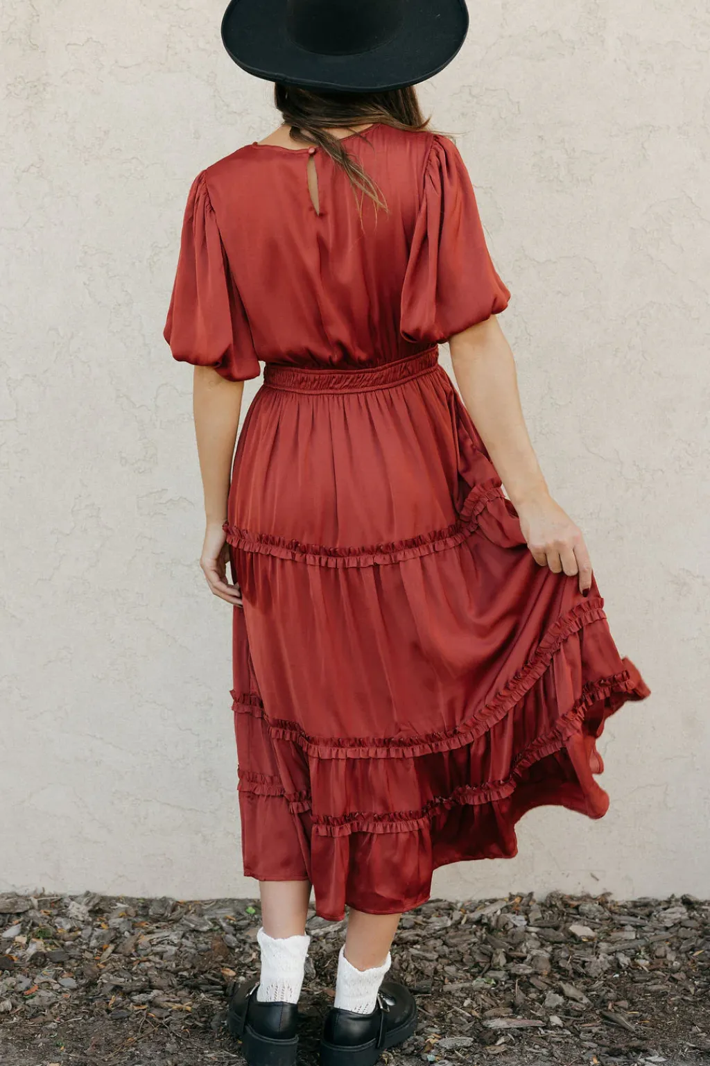 Tea N Rose Bridesmaid's Dresses|Wedding<Jannette Dress-Burnt Umber