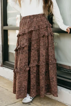 Polagram Maternity Friendly|Bottoms<Jonesy Skirt-Mahogany Multi