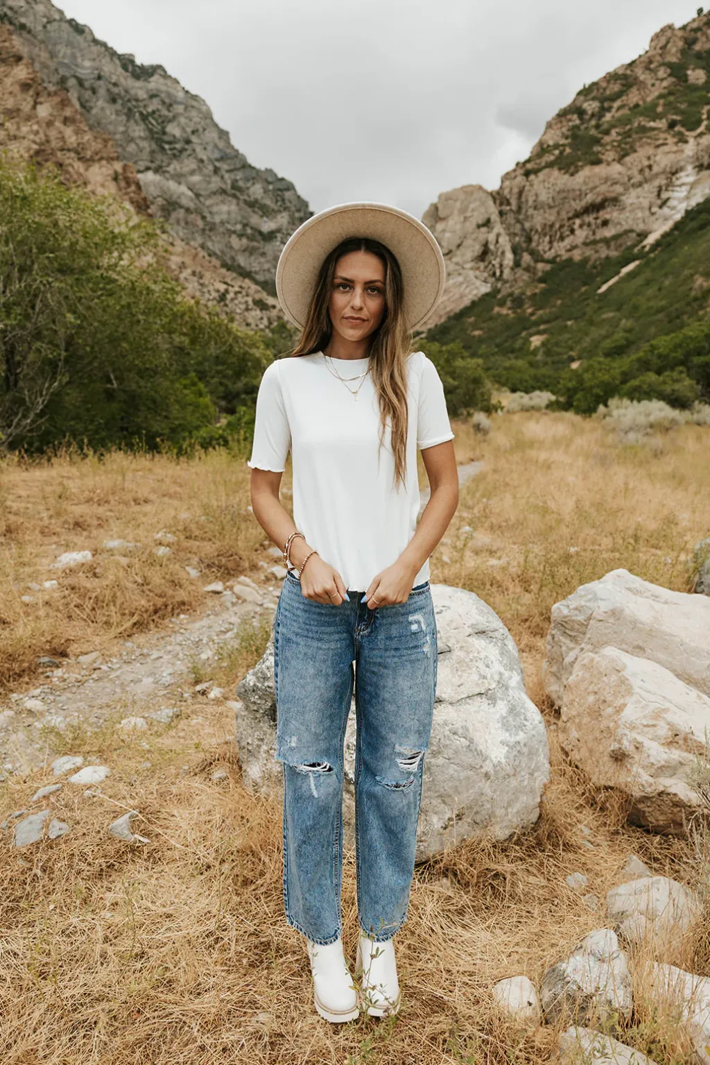 Love Olive Co Tops|Tops<Just For You Top-White