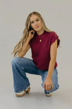 Dongguan Huoyoung Apparel Co Sweaters|Tops<Kaleb Sweater Vest-Berry