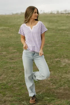 Dongguan Huoyoung Apparel Co Tops|Maternity Friendly<Kaley Top-Lilac/