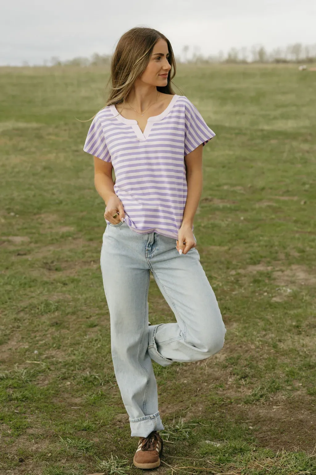 Dongguan Huoyoung Apparel Co Tops|Maternity Friendly<Kaley Top-Lilac/