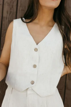 Tea N Rose Nursing Friendly|Tops<Kennedy Vest-Natural