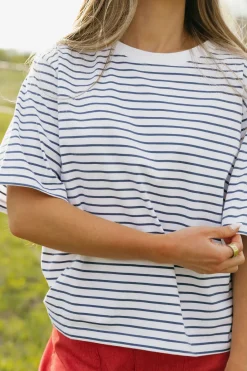 Dongguan Huoyoung Apparel Co Maternity Friendly|Tops<Lauren Tee-Ivory/Blue