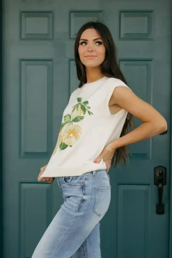 Skies Are Blue Maternity Friendly|Tees<Lemon Top-Ivory