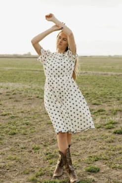 Tea N Rose Maternity Friendly|Dresses<Liana Dress-Cream/Midnight
