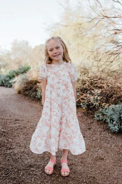 Kids Love Olive Co Mommy & Me|Kids<Little Girl's Quinton Dress-Ivory/Peach