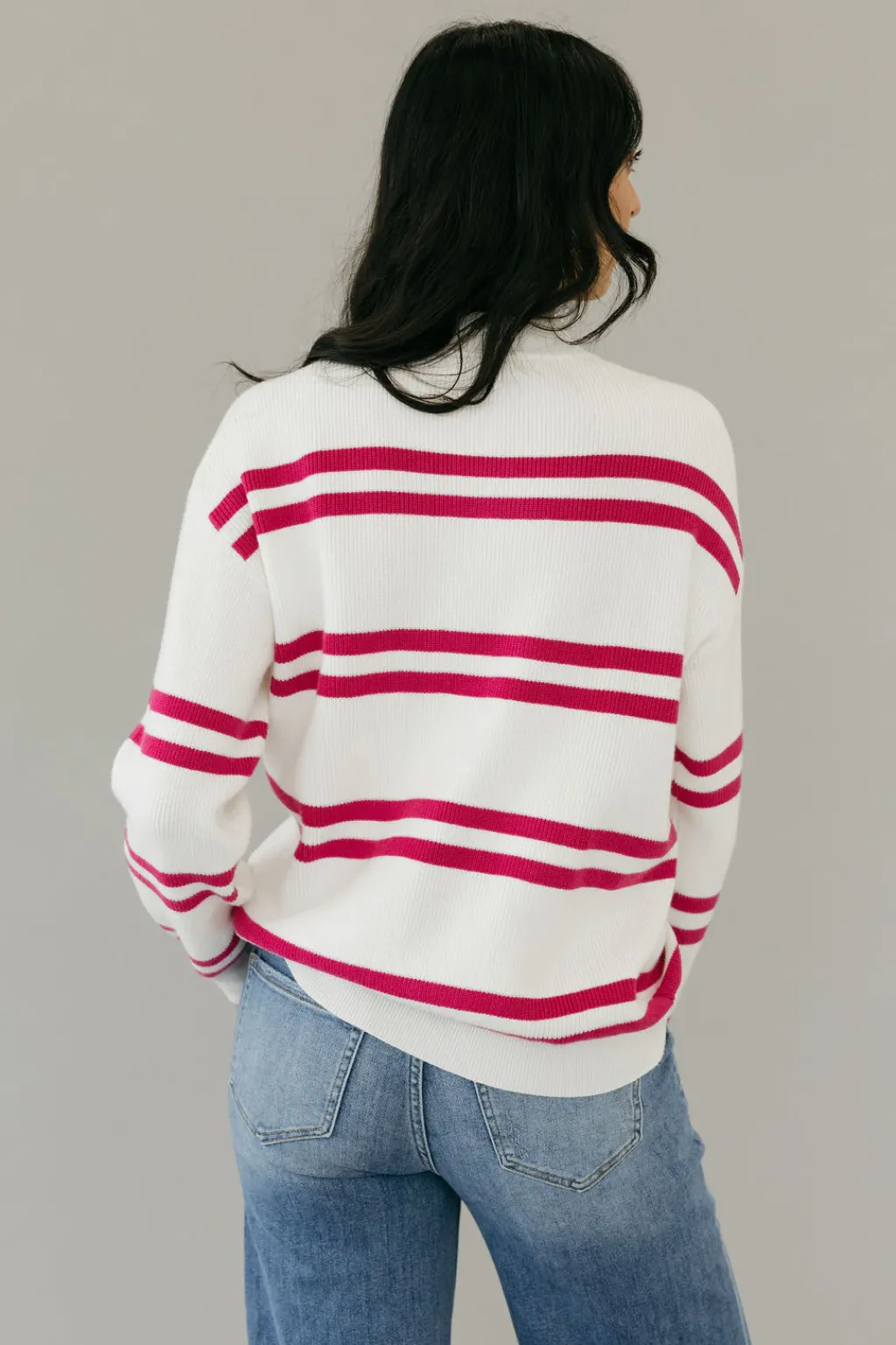 Dongguan Huoyoung Apparel Co Sweaters|Tops<Lovie Sweater-Ivory/Magenta