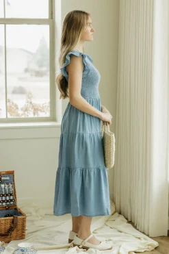 Mine and E&M Maternity Friendly|Midi Dresses<Maddy Dress-Chambray