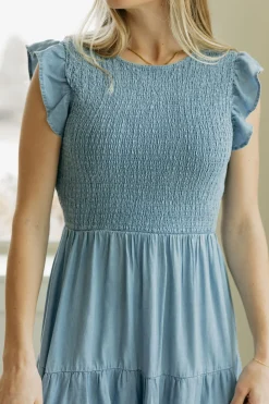 Mine and E&M Maternity Friendly|Midi Dresses<Maddy Dress-Chambray