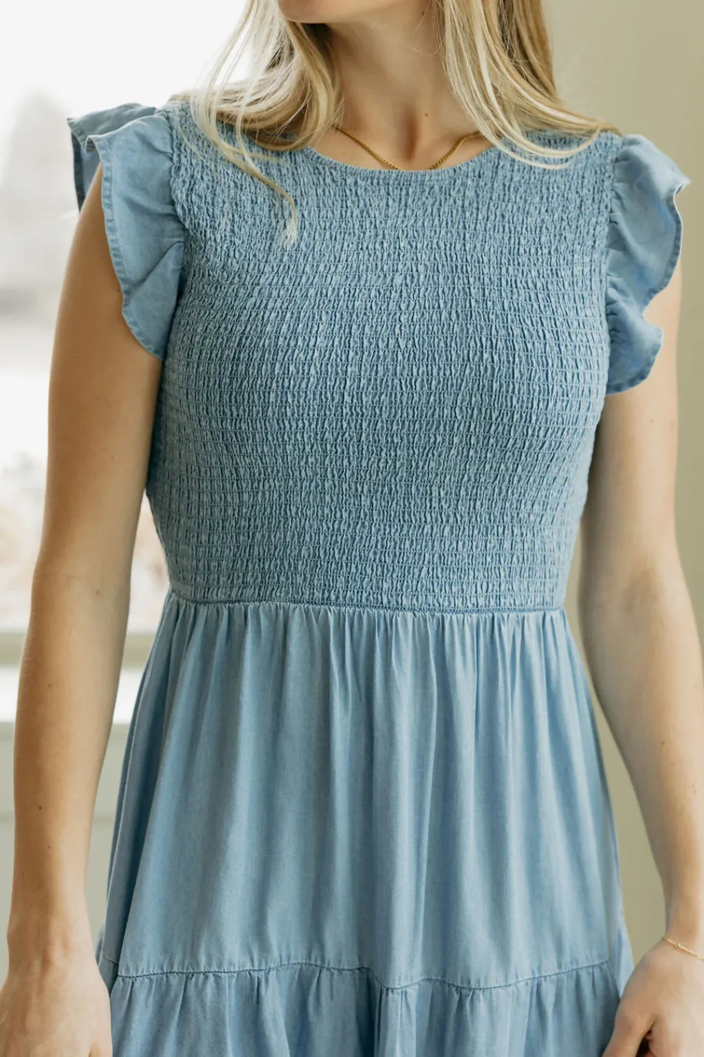 Mine and E&M Maternity Friendly|Midi Dresses<Maddy Dress-Chambray