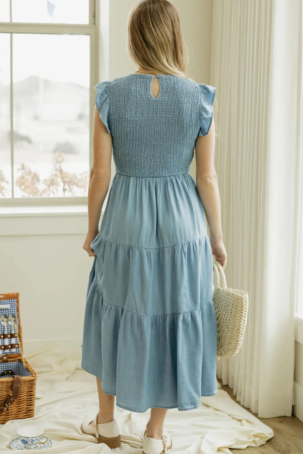 Mine and E&M Maternity Friendly|Midi Dresses<Maddy Dress-Chambray