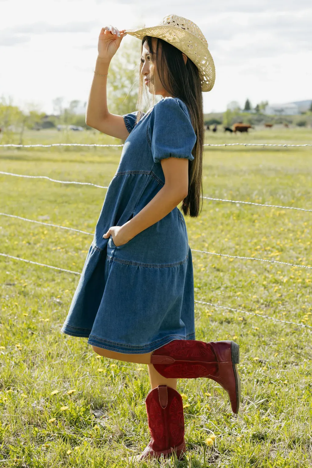 Dongguan Huoyoung Apparel Co Dresses|Maternity Friendly<Mckinley Dress-Denim