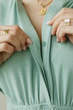 Roly poly Maternity Friendly|Nursing Friendly<Millie Dress-Sage