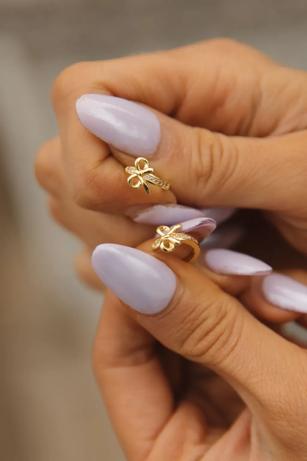 Ali Express Earrings<Mini Bow Hoop Earrings-Gold