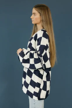 Miss Love Cardigans<Novalee Cardigan-White/Navy