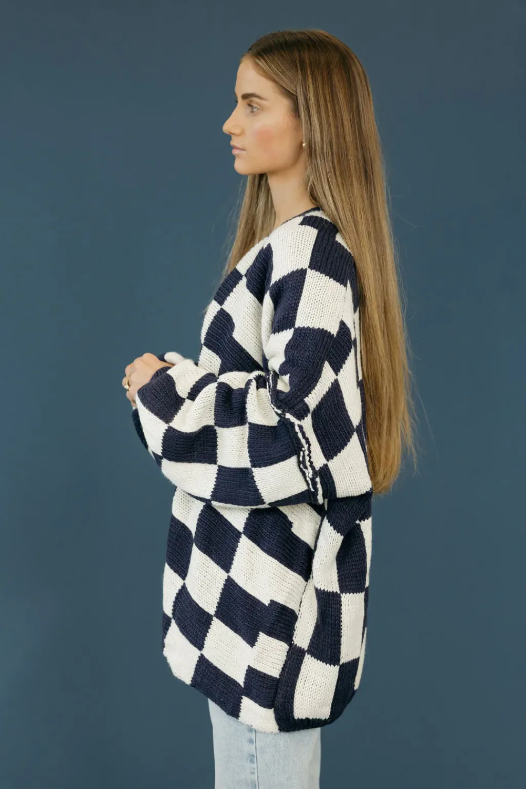 Miss Love Cardigans<Novalee Cardigan-White/Navy