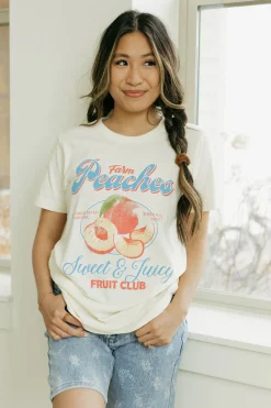Alexis G. Tops|Tees<Peaches Farm Tee-Cream