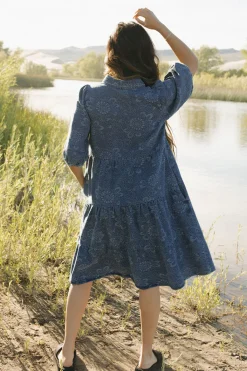 Polagram Maternity Friendly|Nursing Friendly<Ralphie Dress-Paisley Denim