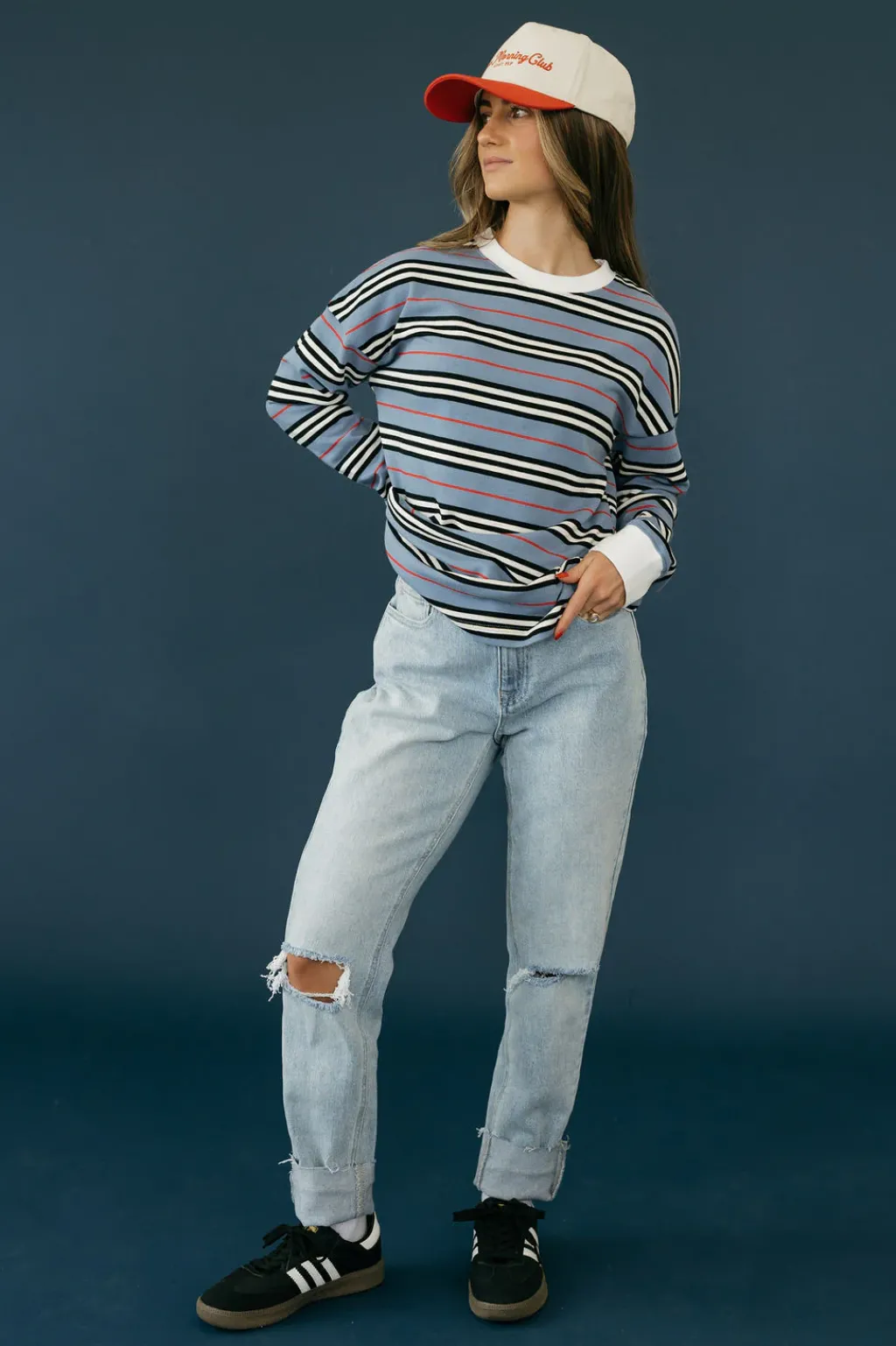 Dongguan Huoyoung Apparel Co Tops|Maternity Friendly<Russ Top-Periwinkle Multi