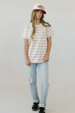 Tea N Rose Maternity Friendly|Tops<Sawyer Tee-Ivory Multi