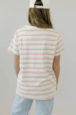 Tea N Rose Maternity Friendly|Tops<Sawyer Tee-Ivory Multi