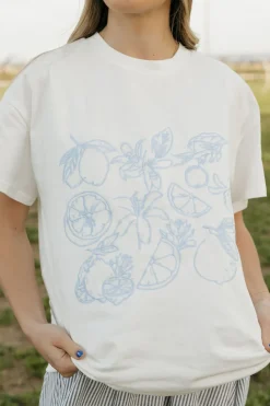 Polagram Maternity Friendly|Tops<Seaside Citrus Tee-Ivory
