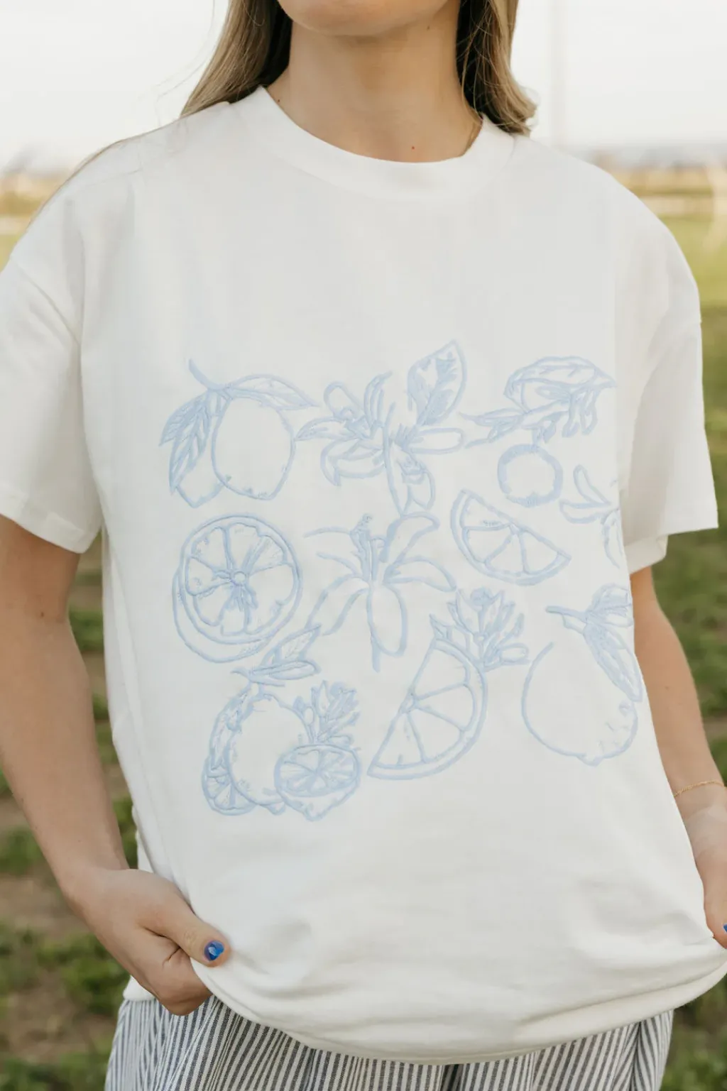 Polagram Maternity Friendly|Tops<Seaside Citrus Tee-Ivory