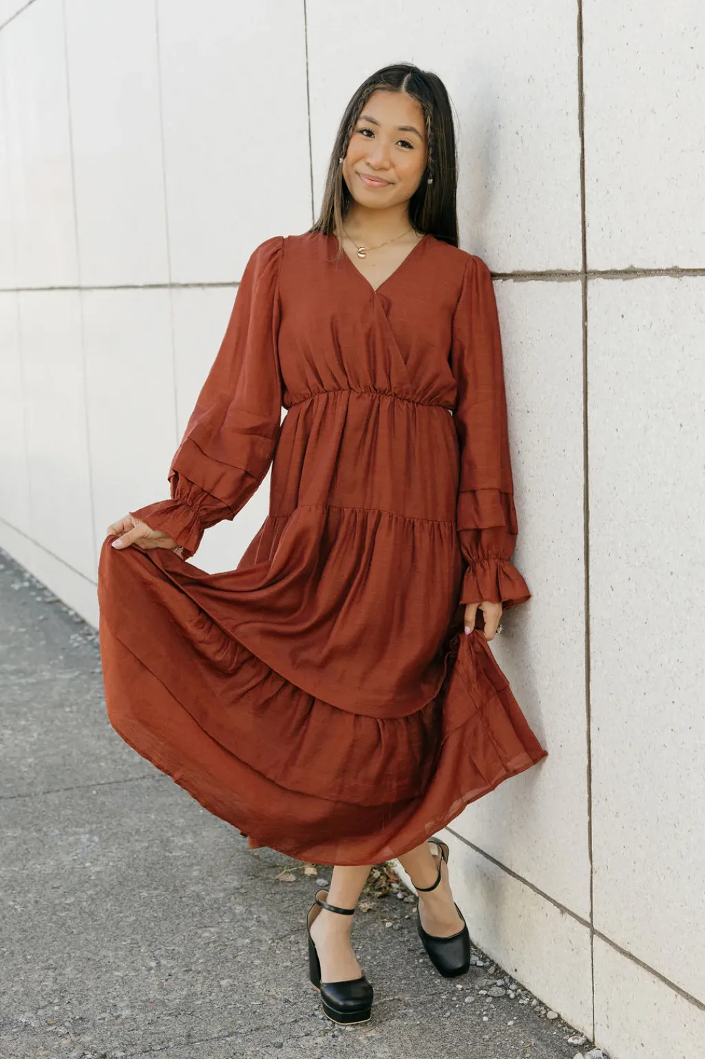 Polagram Nursing Friendly|Bridesmaid's Dresses<Shaylyn Dress-Terracotta