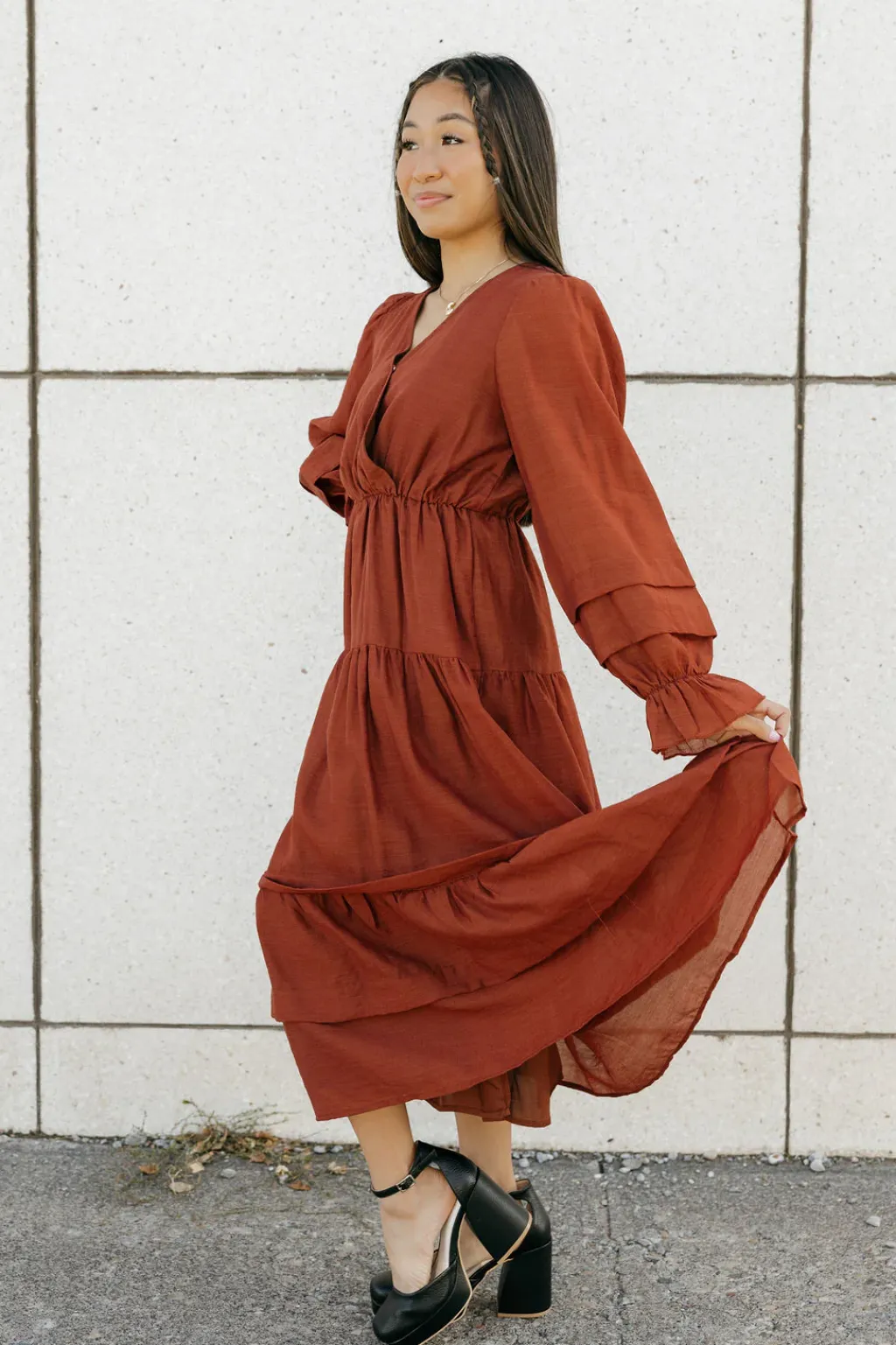 Polagram Nursing Friendly|Bridesmaid's Dresses<Shaylyn Dress-Terracotta