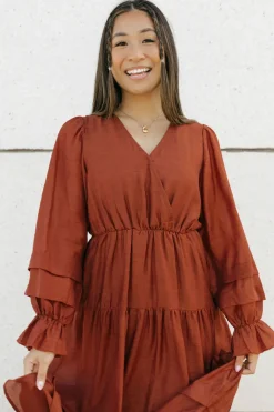 Polagram Nursing Friendly|Bridesmaid's Dresses<Shaylyn Dress-Terracotta