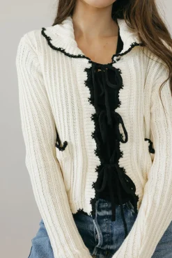 Polagram Outerwear|Cardigans<Storie Cardigan-Cream/Black