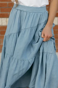 Polagram Bottoms|Skirts<Taya Skirt-Light Denim