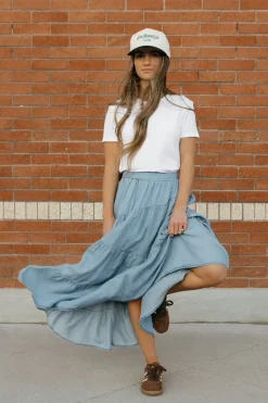 Polagram Bottoms|Skirts<Taya Skirt-Light Denim