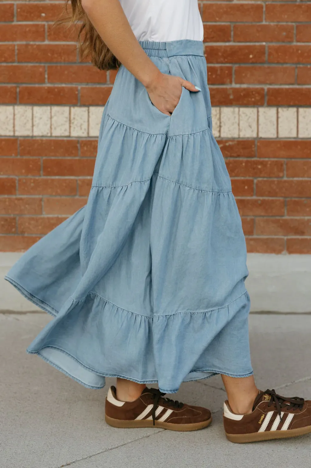 Polagram Bottoms|Skirts<Taya Skirt-Light Denim