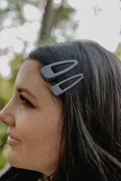 Ali Express Hair<Two Pack Matte Hair Clips-Charcoal