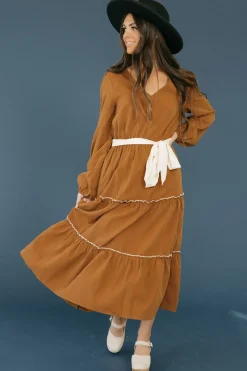 In February Midi Dresses<Valeria Dress-Chestnut/Cream