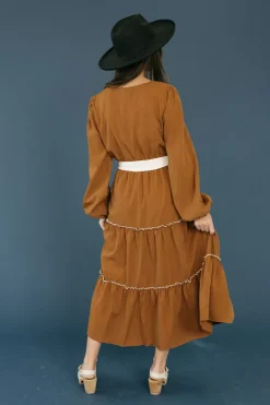 In February Midi Dresses<Valeria Dress-Chestnut/Cream