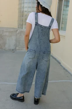 Easel Maternity Friendly|Overalls & Jumpsuits<Vemeer Overalls-Washed Denim