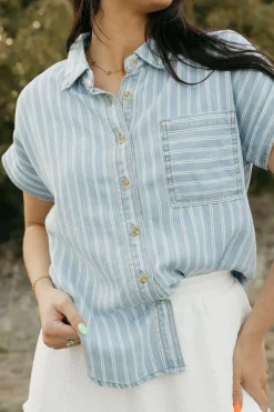 Blu Pepper Maternity Friendly|Nursing Friendly<Wilder Top-Denim