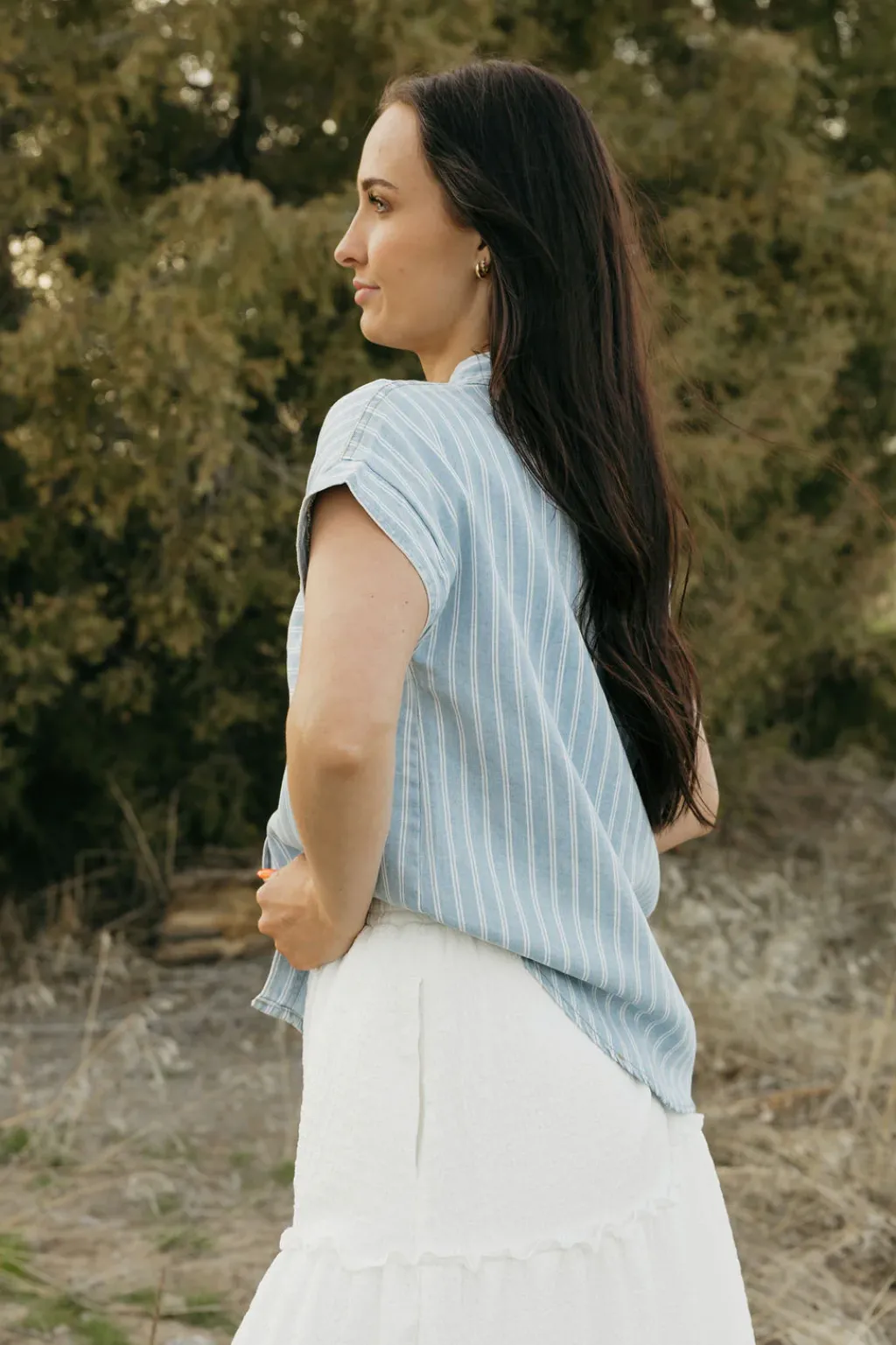 Blu Pepper Maternity Friendly|Nursing Friendly<Wilder Top-Denim